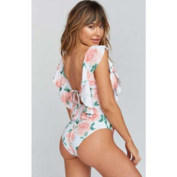 Floral Ruffle One-Piece Swimsuit M - Picture 6 of 6